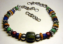 gemstone and sterling silver necklace by Vicky Jousan