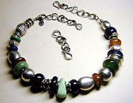 gemstone and sterling silver necklace by Vicky Jousan