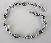 Sterling silver and Swarovski crystal Ankle Bracelet by Vicky Jousan