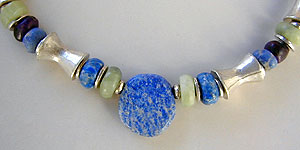 Lapis, Sugilite, Jade, Sodalite - stone beads by Africa John - sterling silver necklace by Vicky Jousan