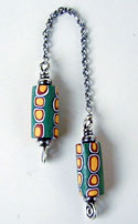 African Trade Beads and Sterling Silver Pendulum