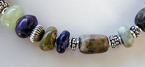 Lapis, Jasper, Sugilite, Verd-Antique - stones by Africa John - sterling silver necklace by Vicky Jousan