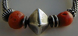 Red Jasper, agate, and sterling silver bangle bracelet - by Vicky Jousan