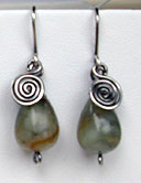 flflower jade and sterling silver earrings