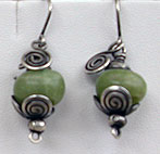 California Jade and Sterling Silver earrings