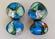 Dichroic Glass and sterling silver earrings by Vicky Jousan