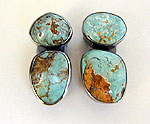 Arizona Turquoise and sterling silver earrings by Vicky Jousan