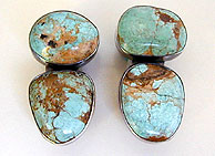 Arizona Turquoise and sterling silver earrings by Vicky Jousan