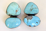 Arizona Turquoise and sterling silver earrings by Vicky Jousan