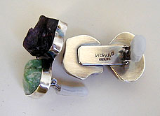 Amethyst, Chrysoprase and sterling silver earrings by Vicky Jousan