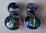 Dichroic Glass and Sterling Silver earrings by Vicky Jousan