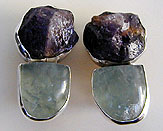 Amethyst, Fluorite and sterling silver earrings by Vicky Jousan