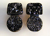 Druse black garnet  and sterling silver earrings by Vicky Jousan