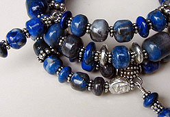 Chilean lapis and sterling silver bracelet by Vicky Jousan