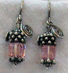 coral swarovski crystal earrings