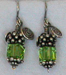 green swarovski crystal earrings