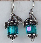 blue zircon crystal earrings