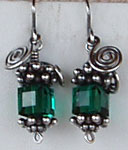 emerald crystal earrings