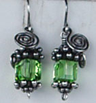 peridot crystal earrigs