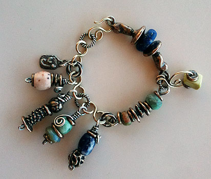 Africa John beads - .999 silver beads necklace and bracelet by Vicky Jousan