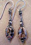 Leopard Skin Jasper, Pearls, handmade sterling silver chains necklace and earrings by Vicky Jousan
