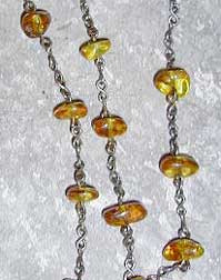 sterling and amber eyeglass chain
