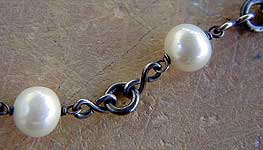 white freshwater pearls handmade sterling silver chain and clasp necklace