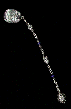 sterling silver and lapis scarab pendulum