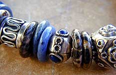 Sodalite, Lapis, Jasper and sterling silver bracelet by Vicky Jousan