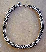 Handmade sterling silver heavy box chain necklace by Vicky Jousan