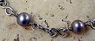 Tin Cup freshwater silver pearls necklace and ankle bracelet by Vicky Jousan
