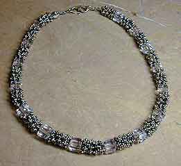 Swarovski crystal and Bali sterling silver necklace and earrings by Vicky Jousan