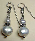Cultured Pearls and Sterling Silver earrings by Vicky Jousan
