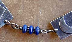 Lapis Lazuli and Sterling Silver Power Symbols Ankle Bracelet by Vicky Jousan