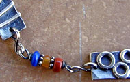 Lapis Lazuli, Red Jasper, Carnelian and Sterling Silver Ankle Bracelet by Vicky Jousan