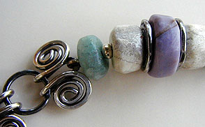 Sterling Silver and gemstone bracelet by Vicky Jousan